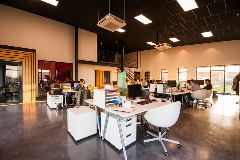 Clean professional office workspace